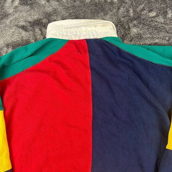 Vtg Boston Traders Heavyweight Colorblock Rugby Polo Men's XL Preppy Cotton - Picture 10 of 11